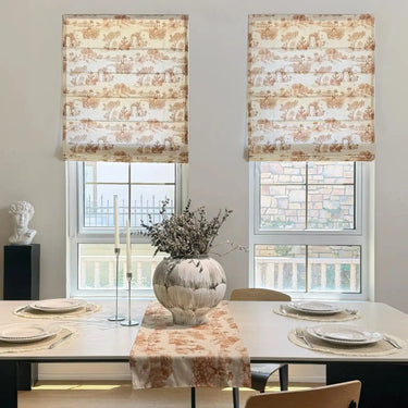 MS. MAVERICK MUSE x TWOPAGES Print Linen Cotton Roman Shade Cordless- -TWOPAGES