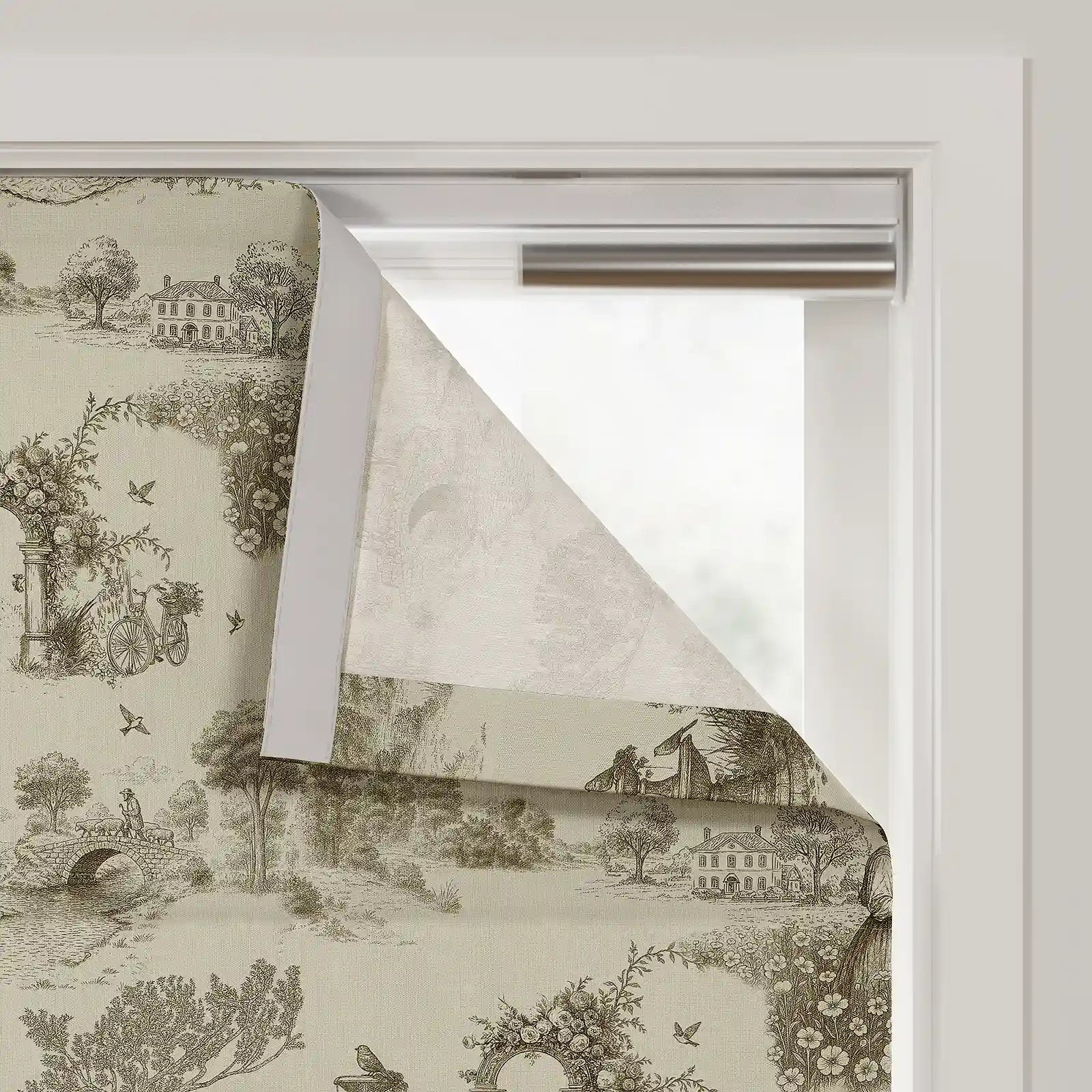 MS. MAVERICK MUSE x TWOPAGES Printed Linen Cotton Roman Blind Cordless