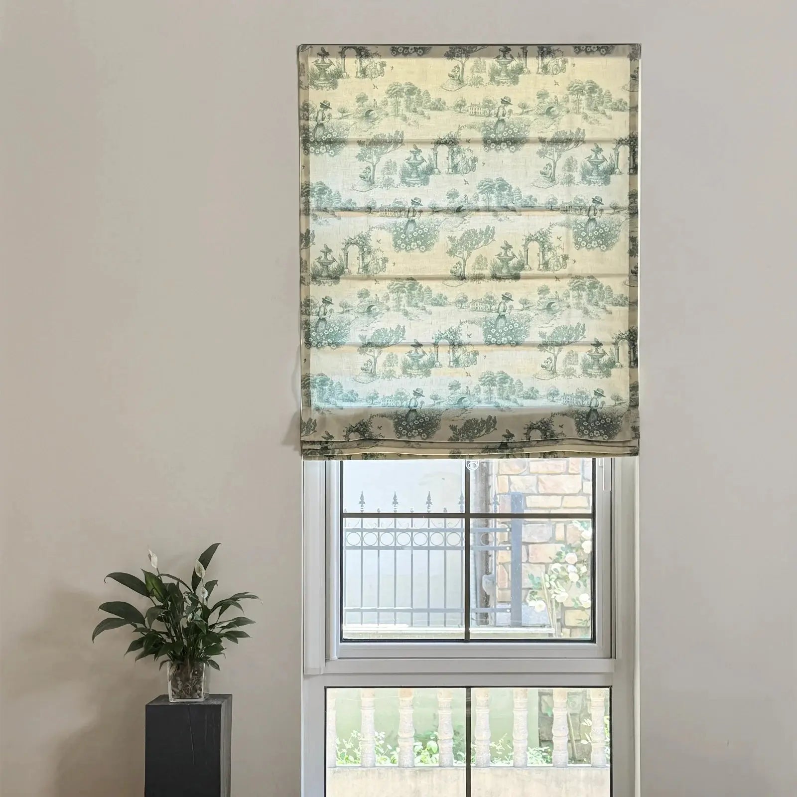 MS. MAVERICK MUSE x TWOPAGES Print Linen Cotton Roman Shade Cordless- -TWOPAGES