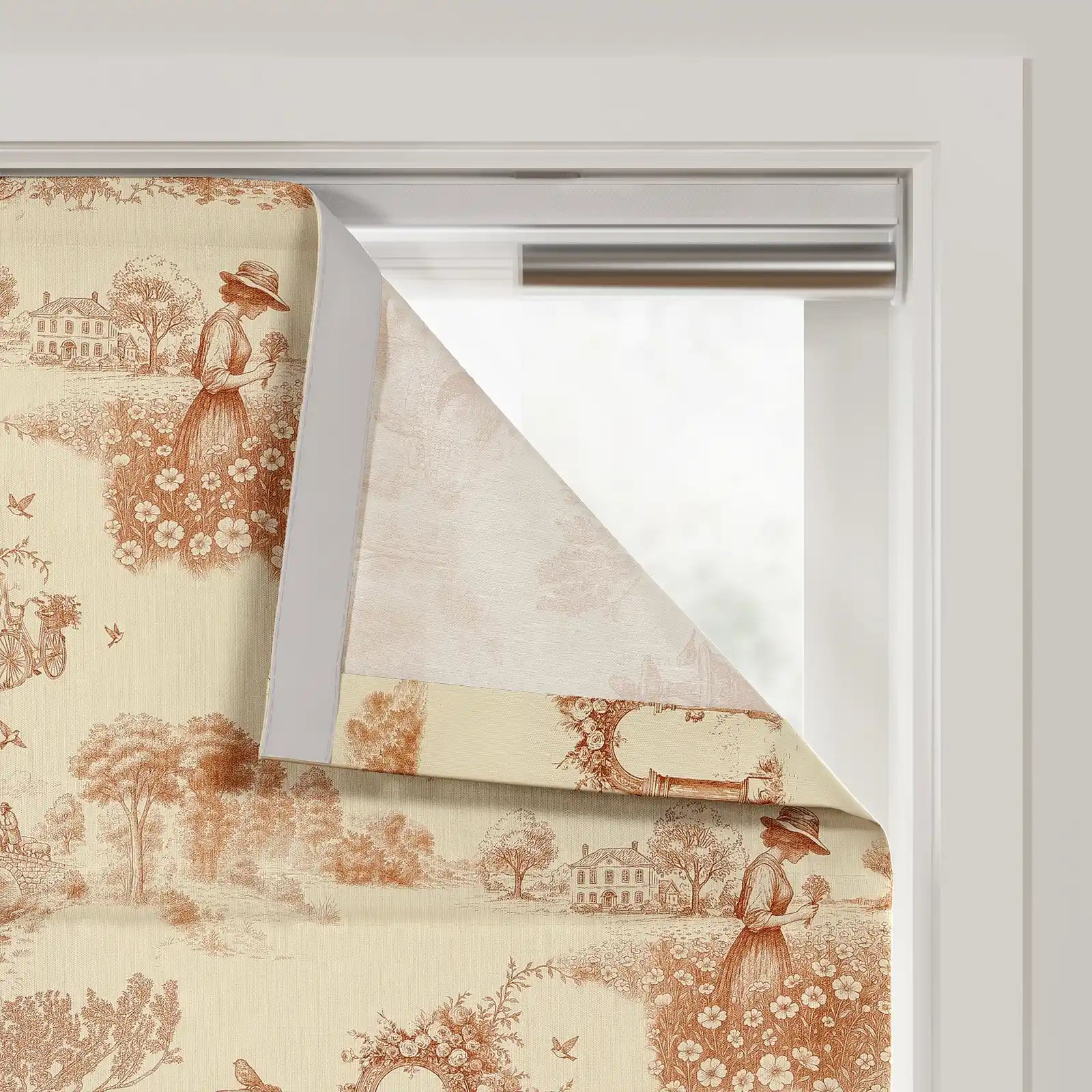 MS. MAVERICK MUSE x TWOPAGES Printed Linen Cotton Roman Blind Cordless