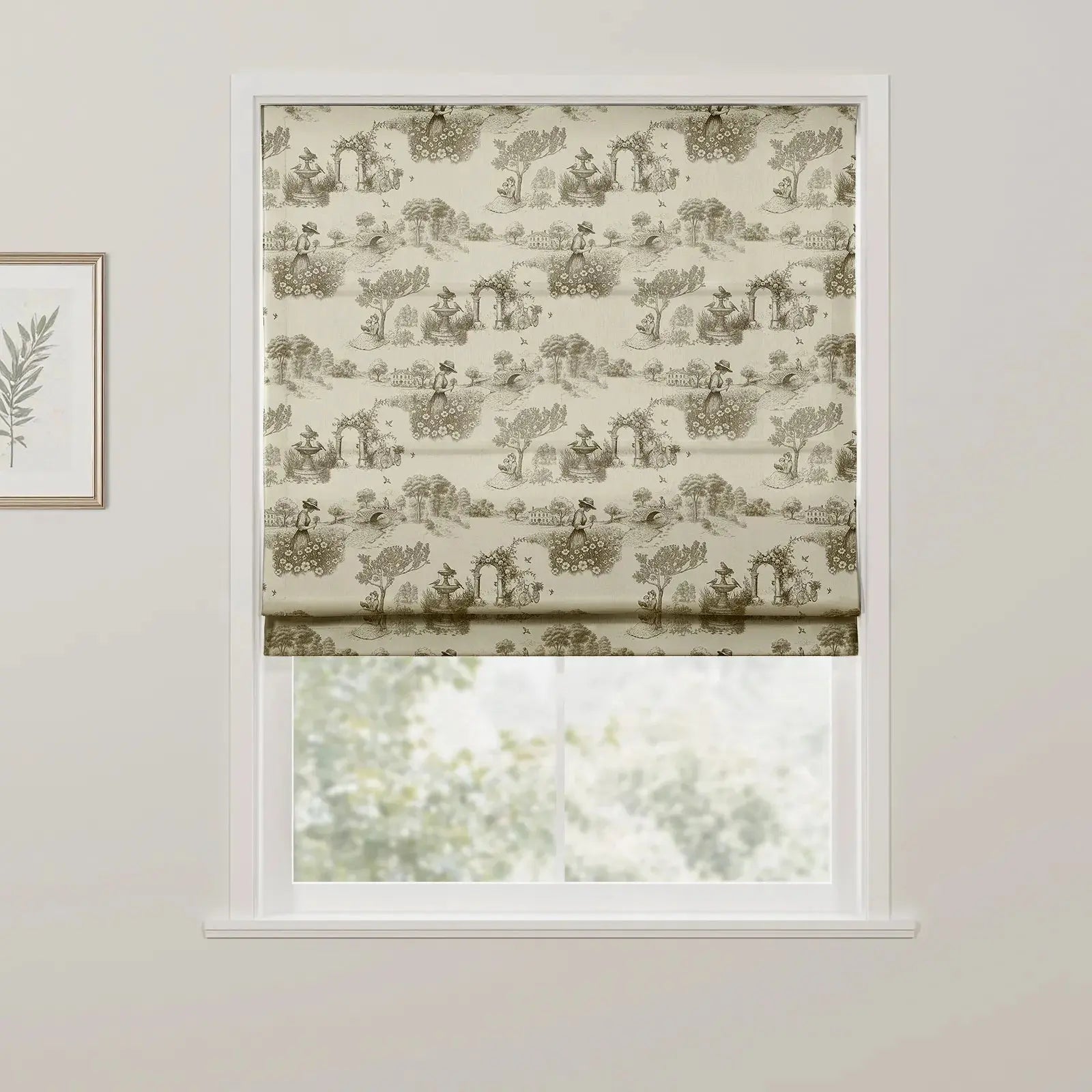 MS. MAVERICK MUSE x TWOPAGES Print Linen Cotton Roman Shade Cordless- -TWOPAGES