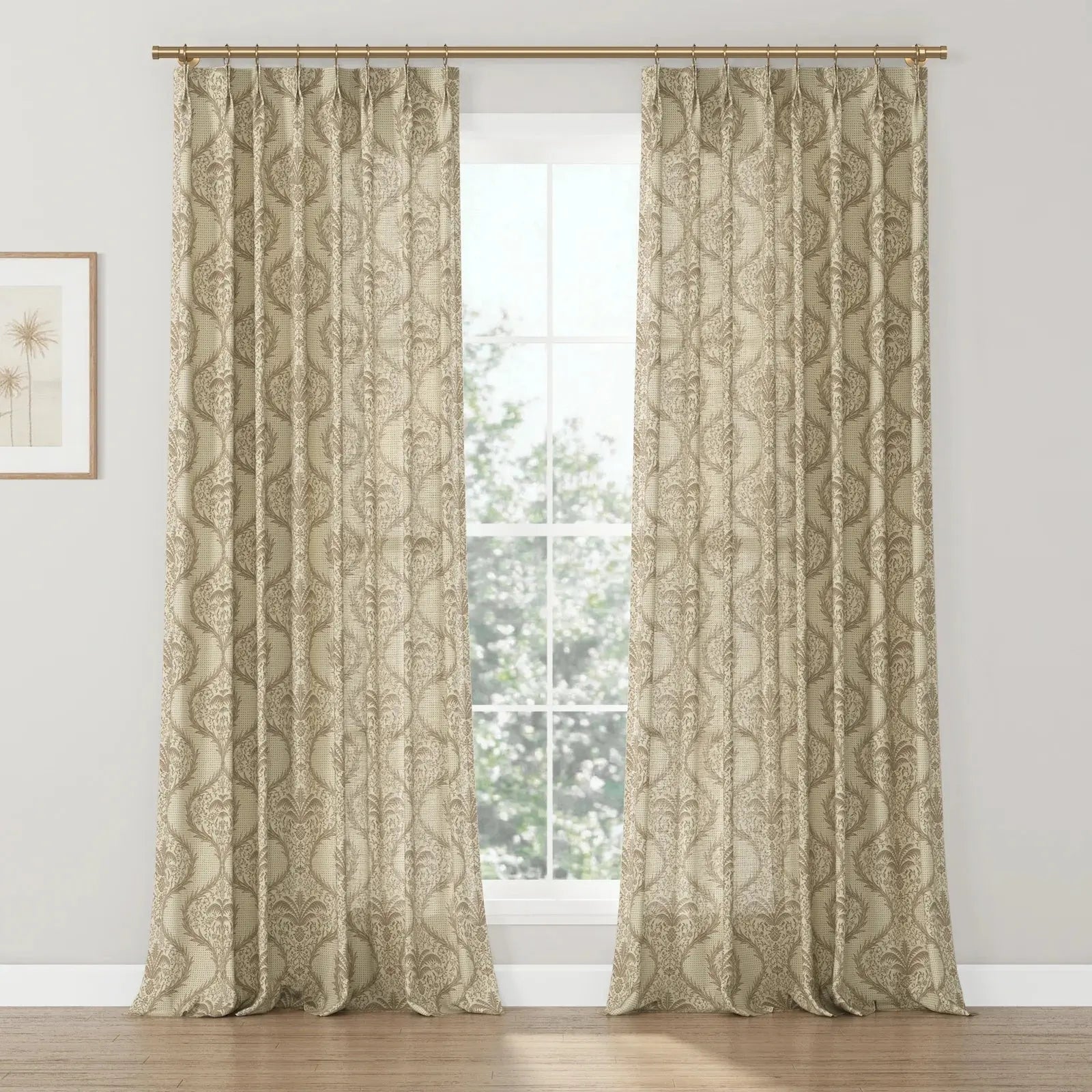 Sabrina Ramkhelawan Canyon Grove Cotton Print Drapery Pleated-?-TWOPAGES CURTAINS