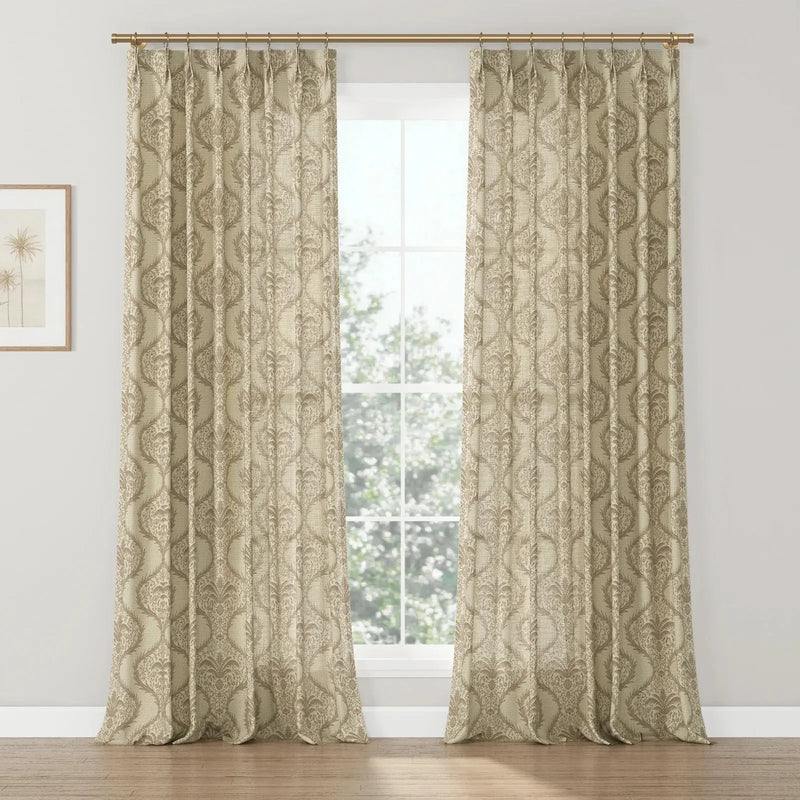 Sabrina Ramkhelawan Canyon Grove Cotton Print Drapery Pleated-?-TWOPAGES CURTAINS