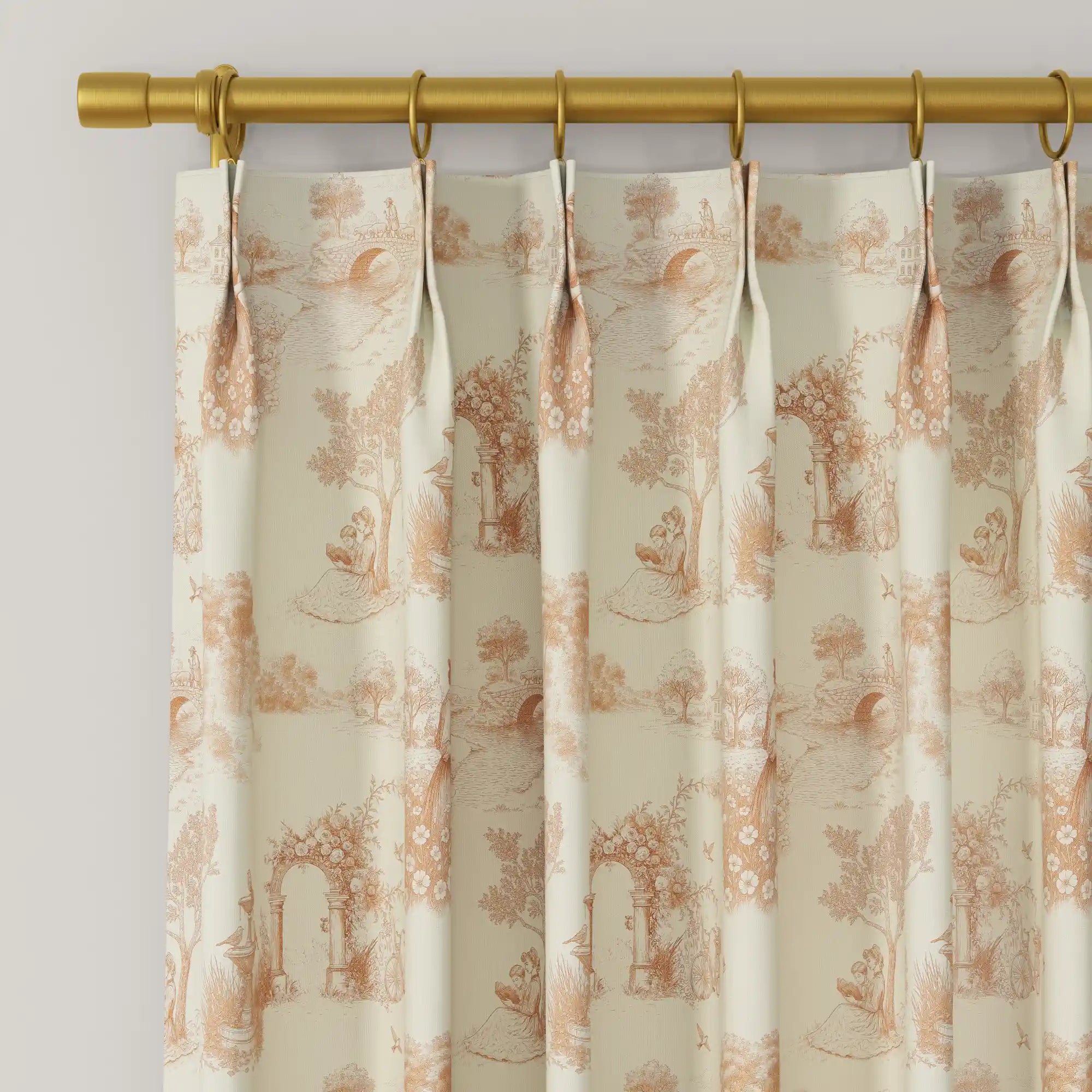 MS. MAVERICK MUSE x TWOPAGES Pastoral Printed Linen Cotton Pleated Curtains