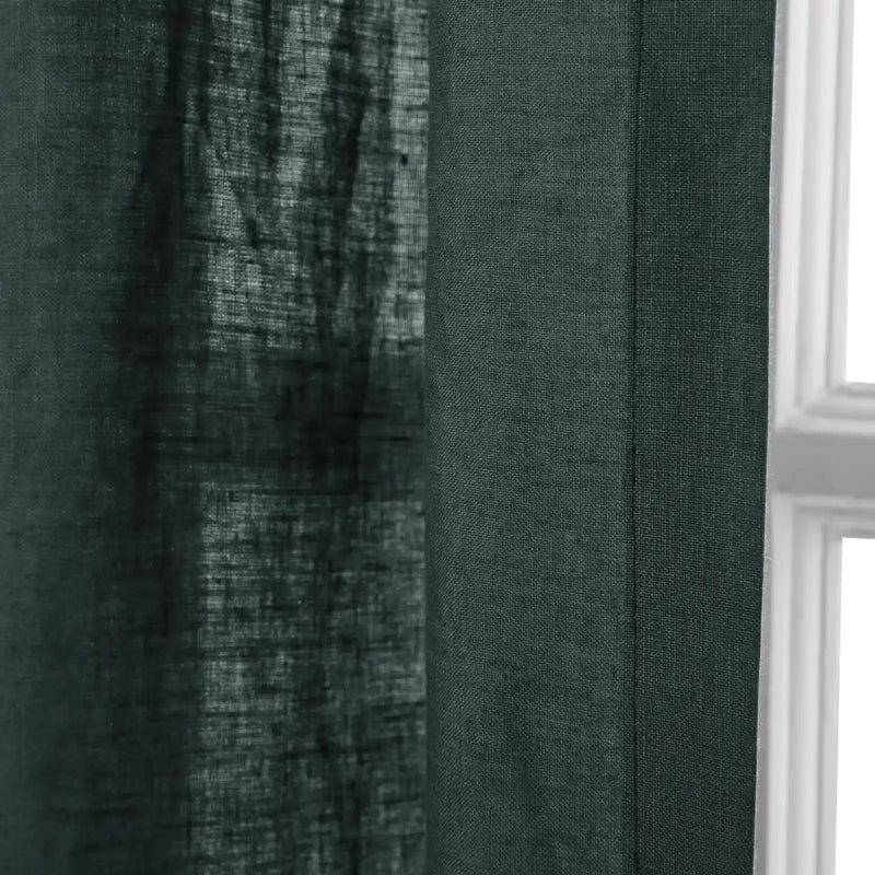 Doris 100% European Flax Linen Curtain Pleated?-TWOPAGES