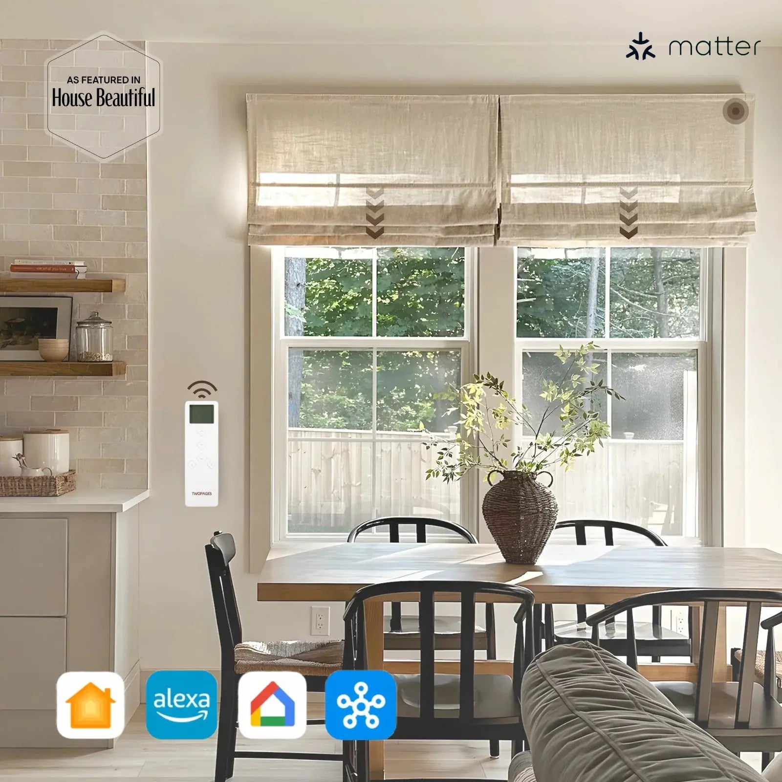 Motorized Roman Shade Cordless- -TWOPAGES
