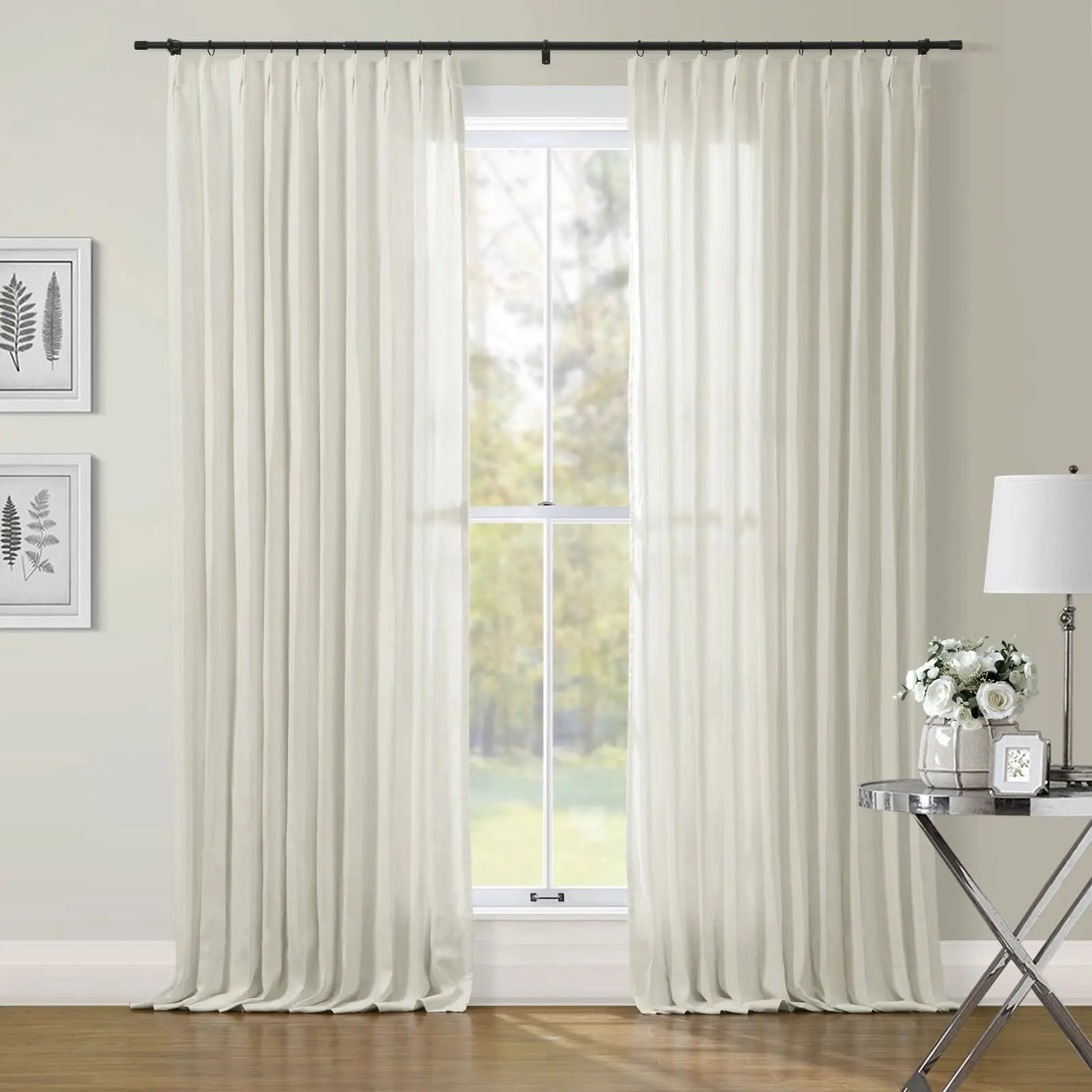 Patti Premium Belgian Linen Flax Curtain Pleated TWOPAGES