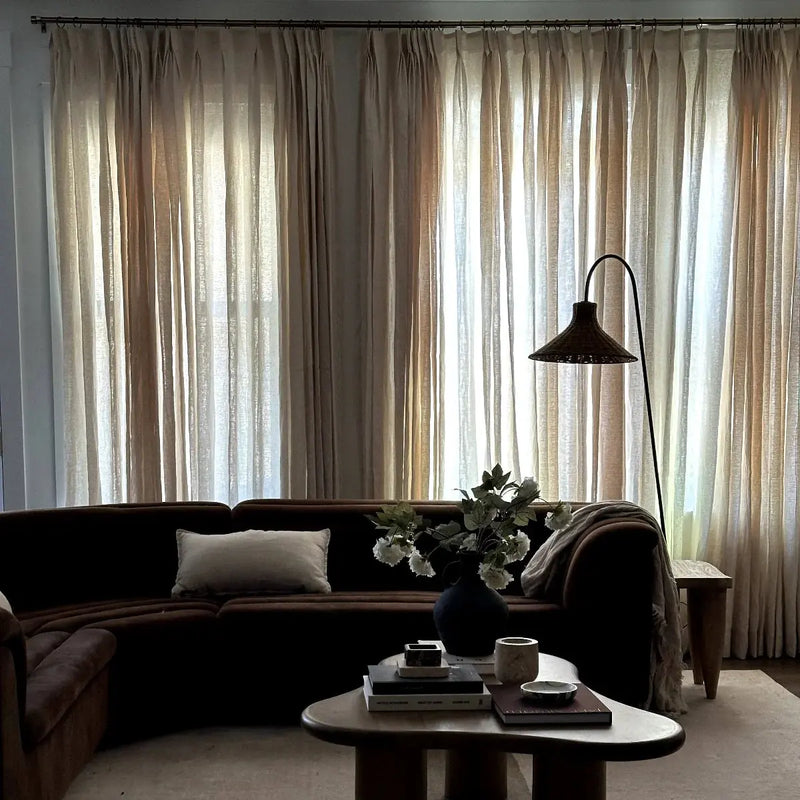 Patti Premium 100% Belgian Flax Linen Curtain Pleated- -TWOPAGES