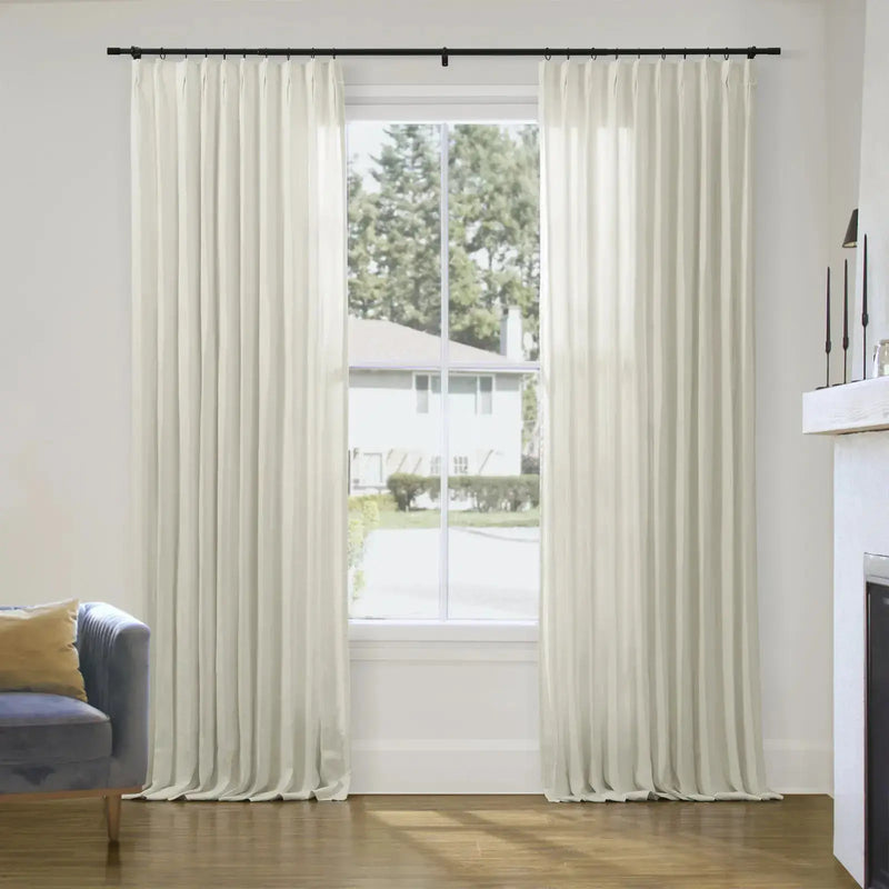 Patti Premium 100% Belgian Flax Linen Curtain Pleated- -TWOPAGES
