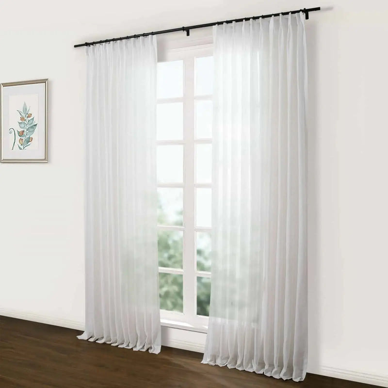 Flynn Airy Lightweight Sheer Curtain Pleated?-TWOPAGES