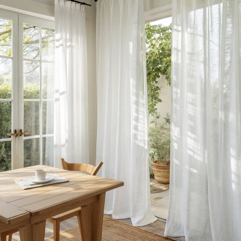 Flynn Airy Lightweight Sheer Curtain Pleated?-TWOPAGES