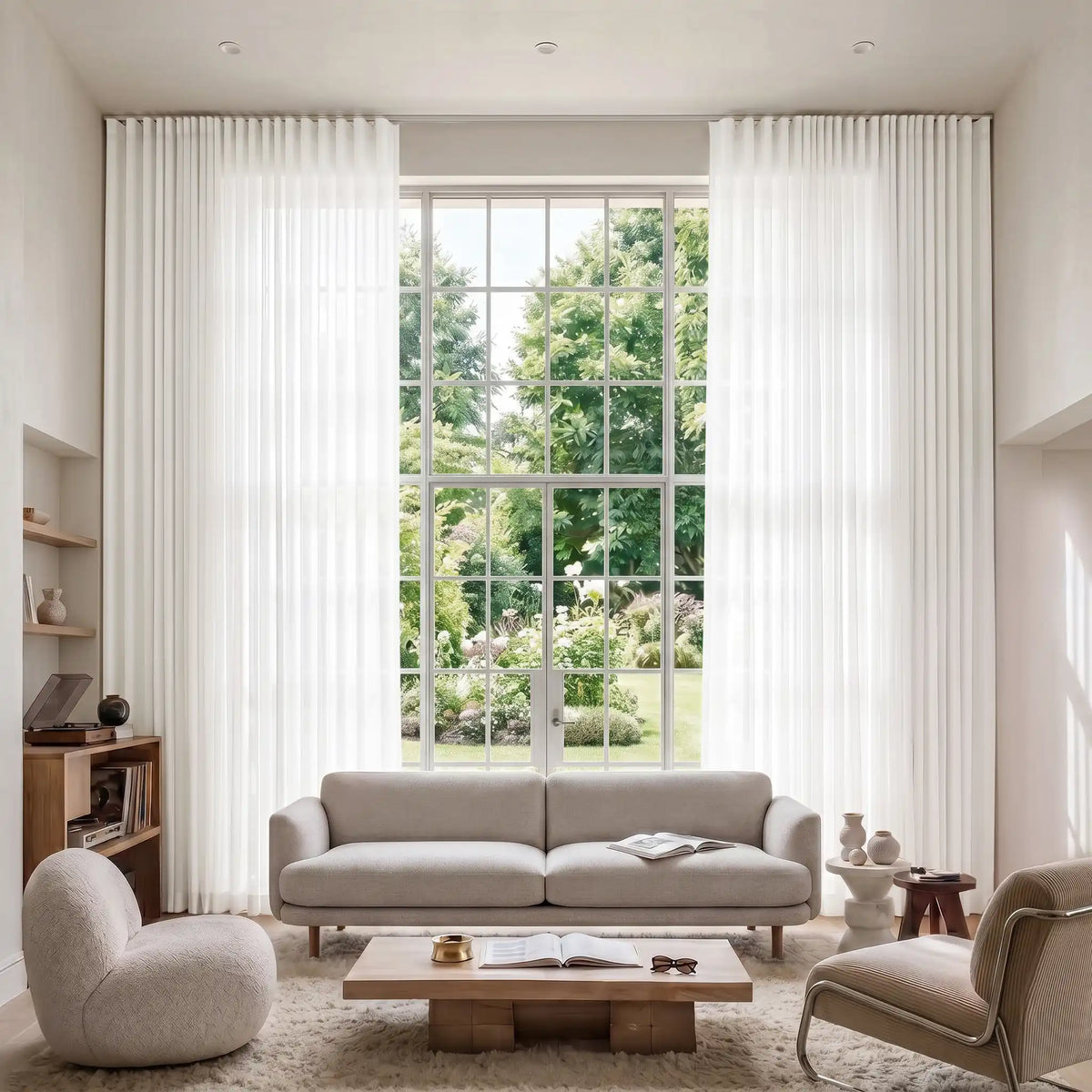 Flynn Voile Wave Curtains with Belt Hook - Leo Track