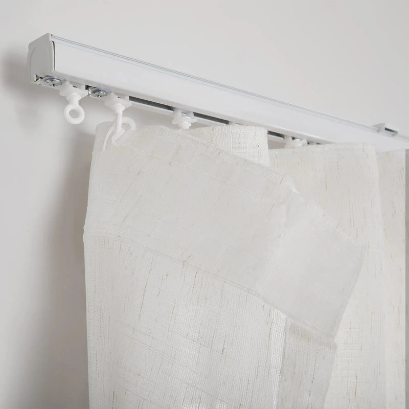 Flynn Ripple Fold Sheer Drapery with Belt Hook - Lora Track-?-TWOPAGES