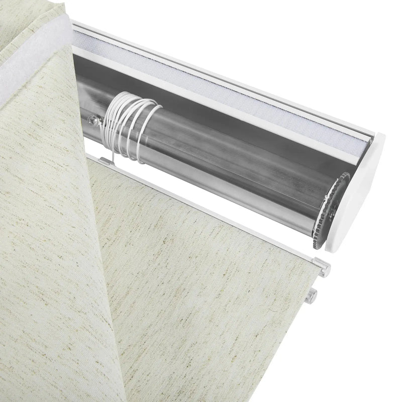 Alvin Motorized Linen Room Darkening Roman Blind?-TWOPAGES