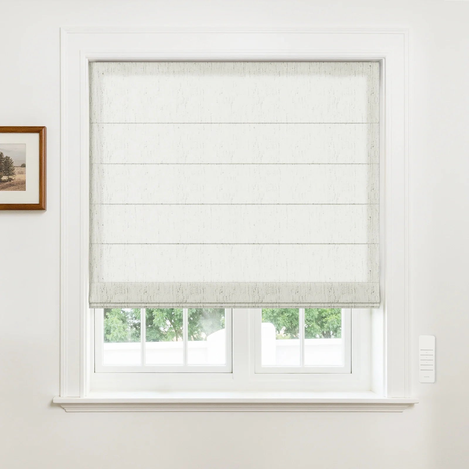 Alvin Motorized Linen Room Darkening Roman Blind?-TWOPAGES