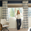 Kim Morrow Western Plaid Cotton Curtain Pleated- -TWOPAGES