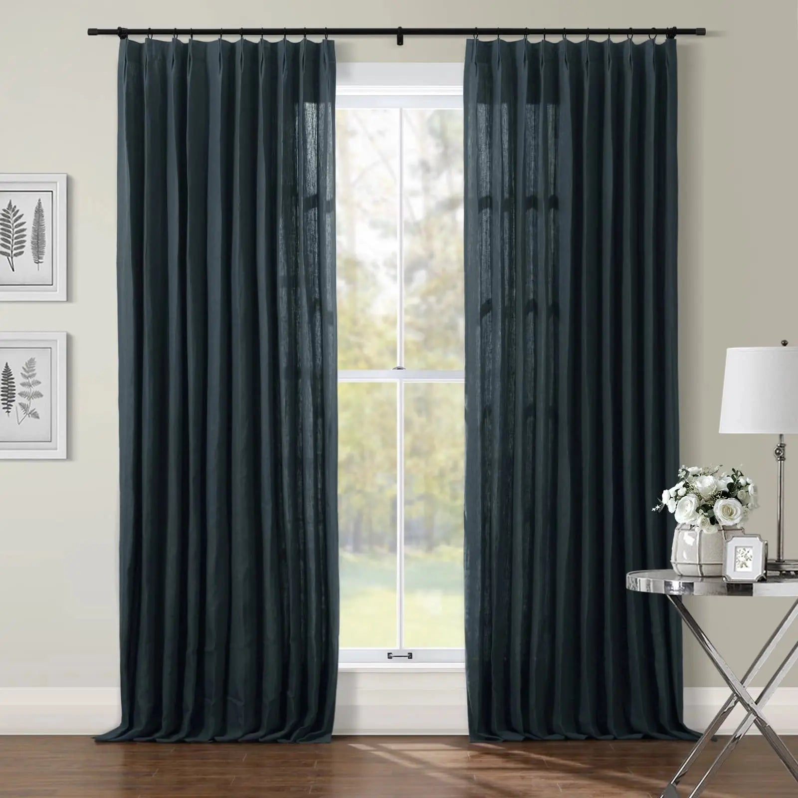 Patti Premium Belgian Linen Flax Curtain Pleated TWOPAGES