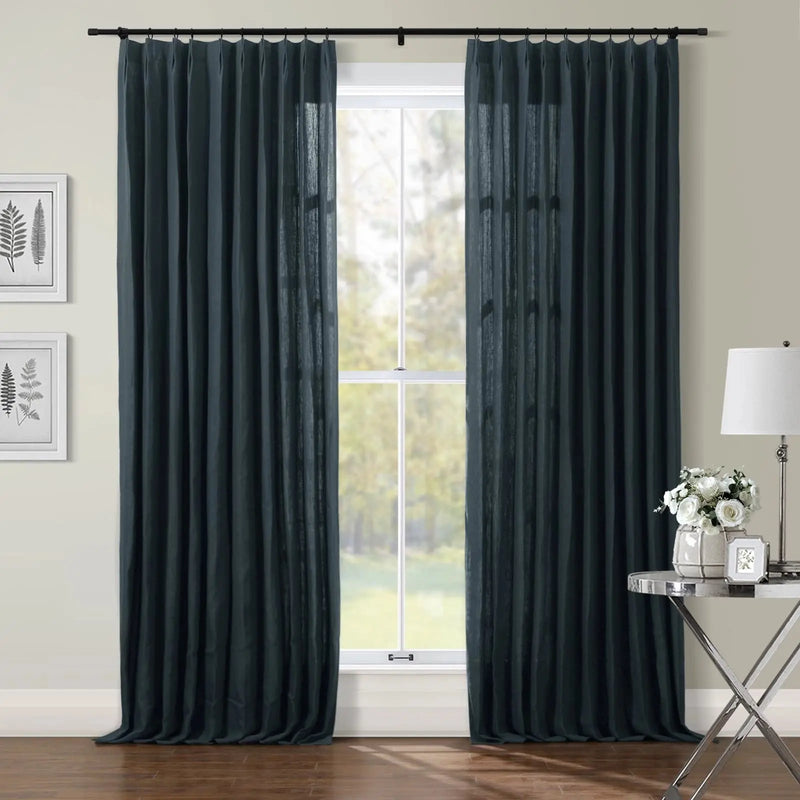 Patti Premium Belgian Linen Flax Curtain Pleated TWOPAGES