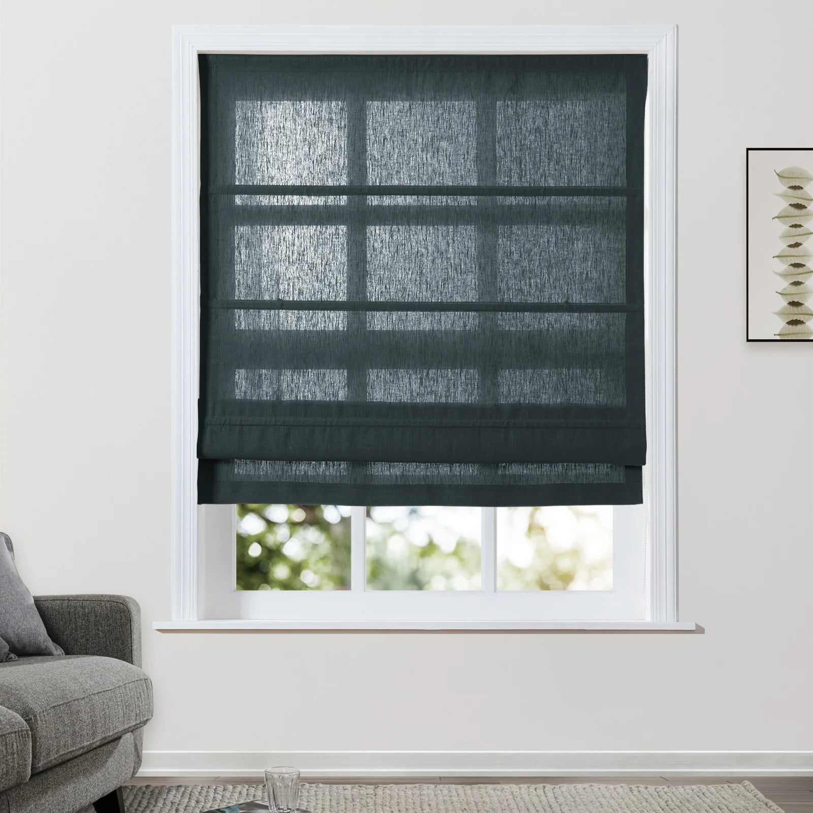 Patti Belgian Linen Roman Blind Cord Lift