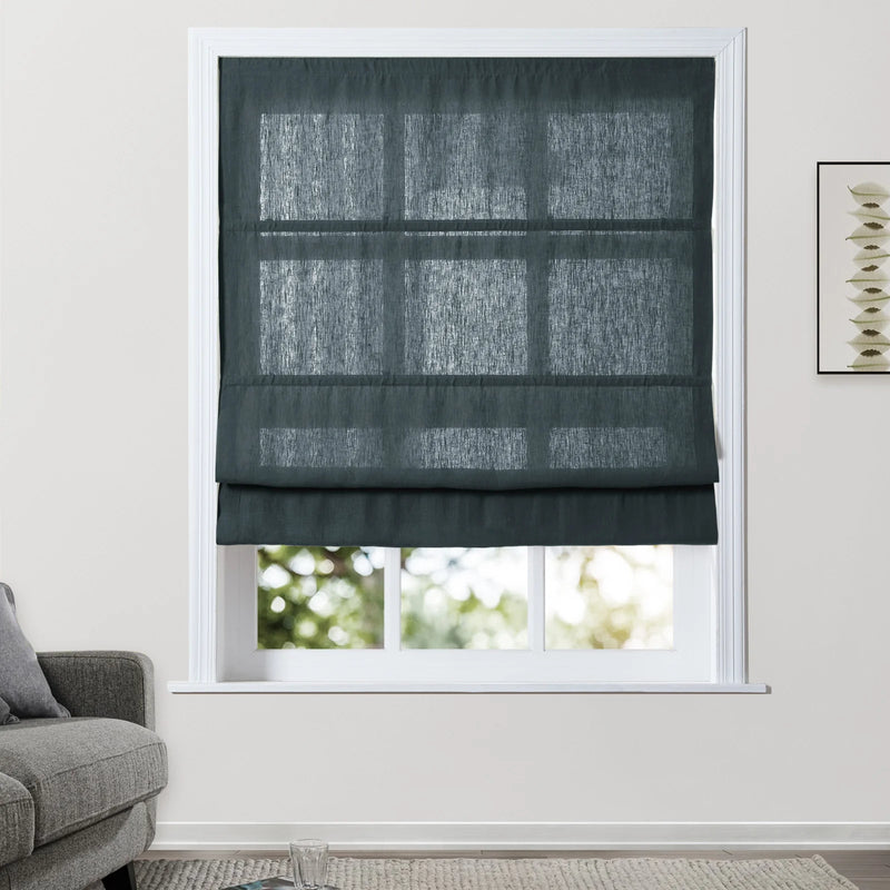 Patti Belgian Linen Roman Blind Cordless