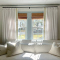 Liz Linen Curtains with Border Trim (Sold per Pair) -TWOPAGES