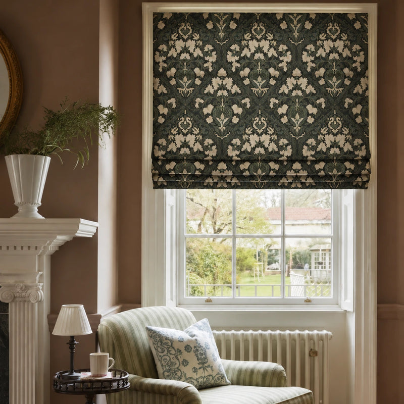 Sara Le  x TWOPAGES Printed Linen Roman Blind Cord Lift