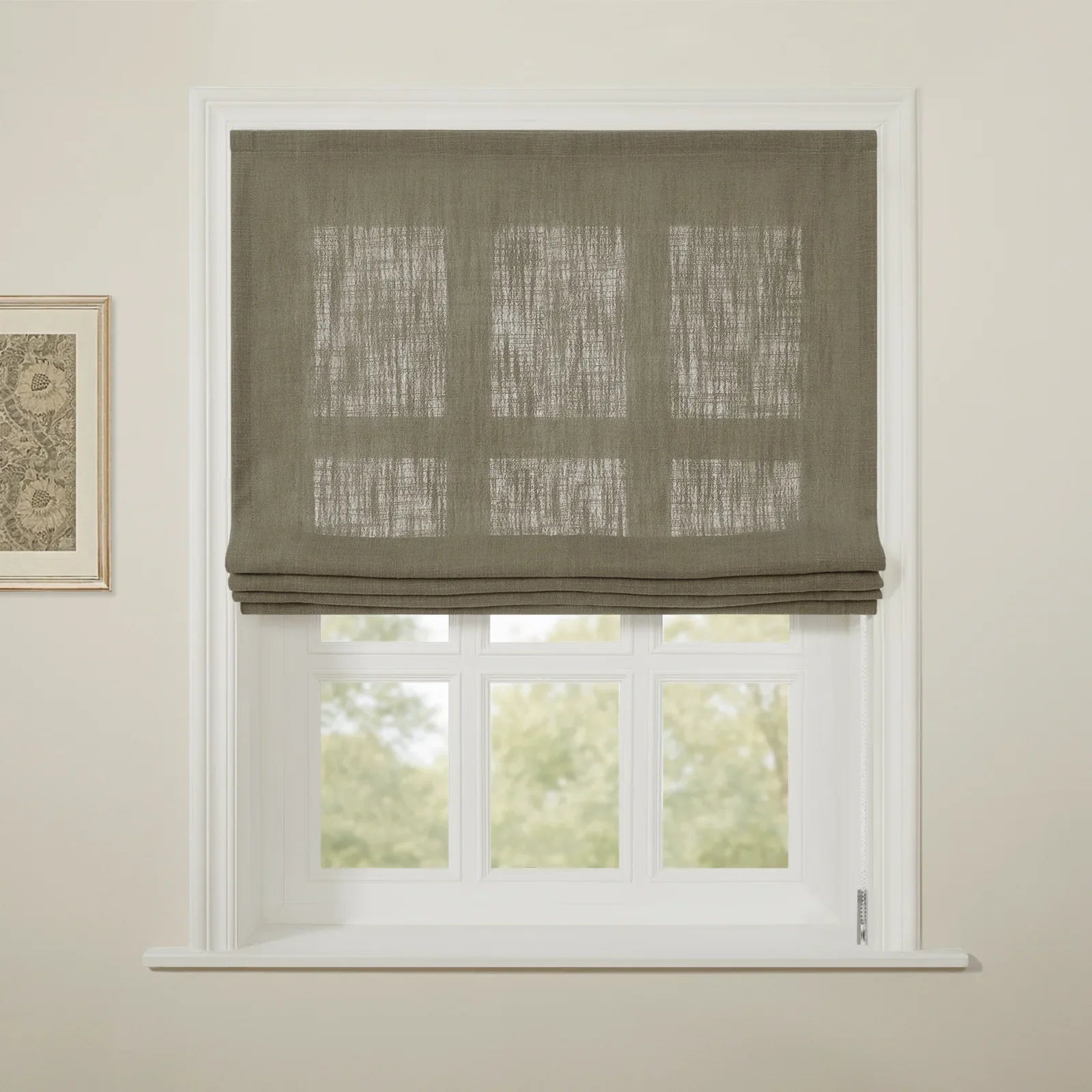 Liz Linen Flat Roman Blind Cord Lift