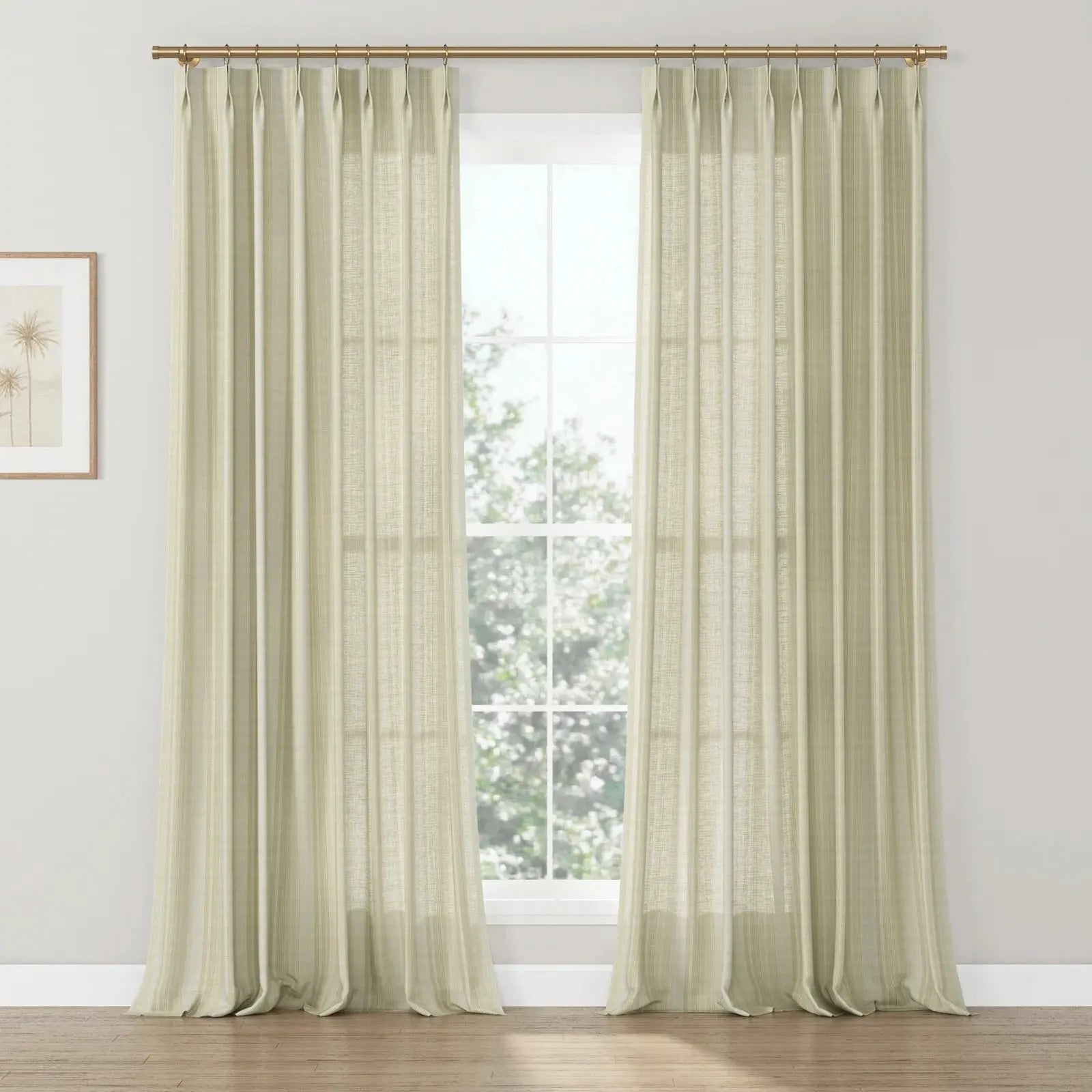 Rebecca Hughes Vintage Print Cotton Drapery Pleated-?-TWOPAGES CURTAINS