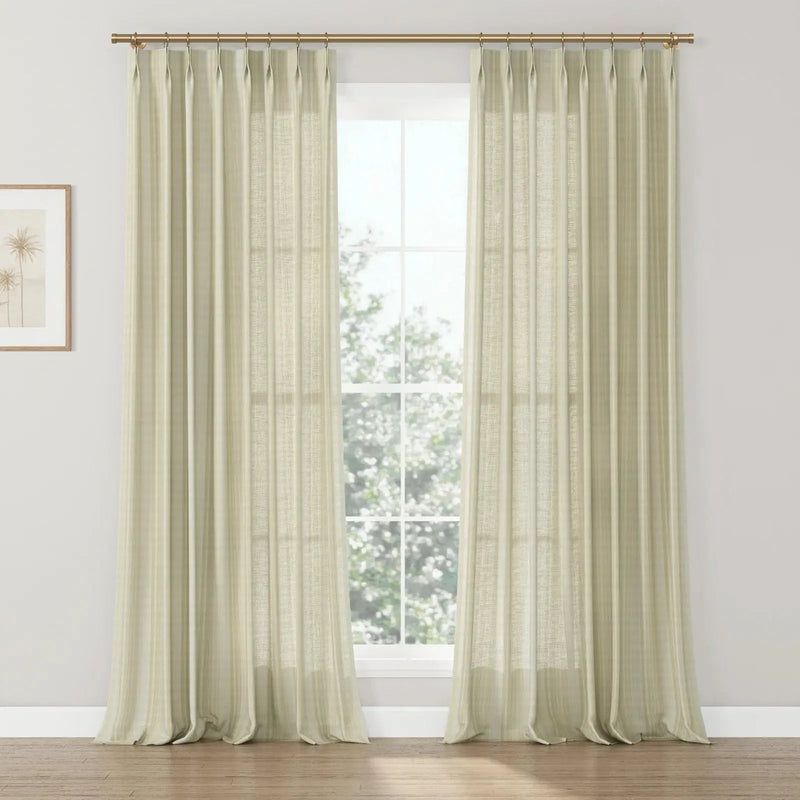 Rebecca Hughes Vintage Print Cotton Drapery Pleated-?-TWOPAGES CURTAINS