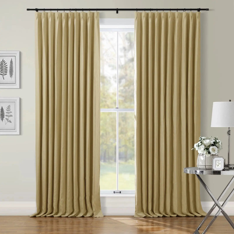 Patti Premium Belgian Linen Flax Curtain Pleated TWOPAGES