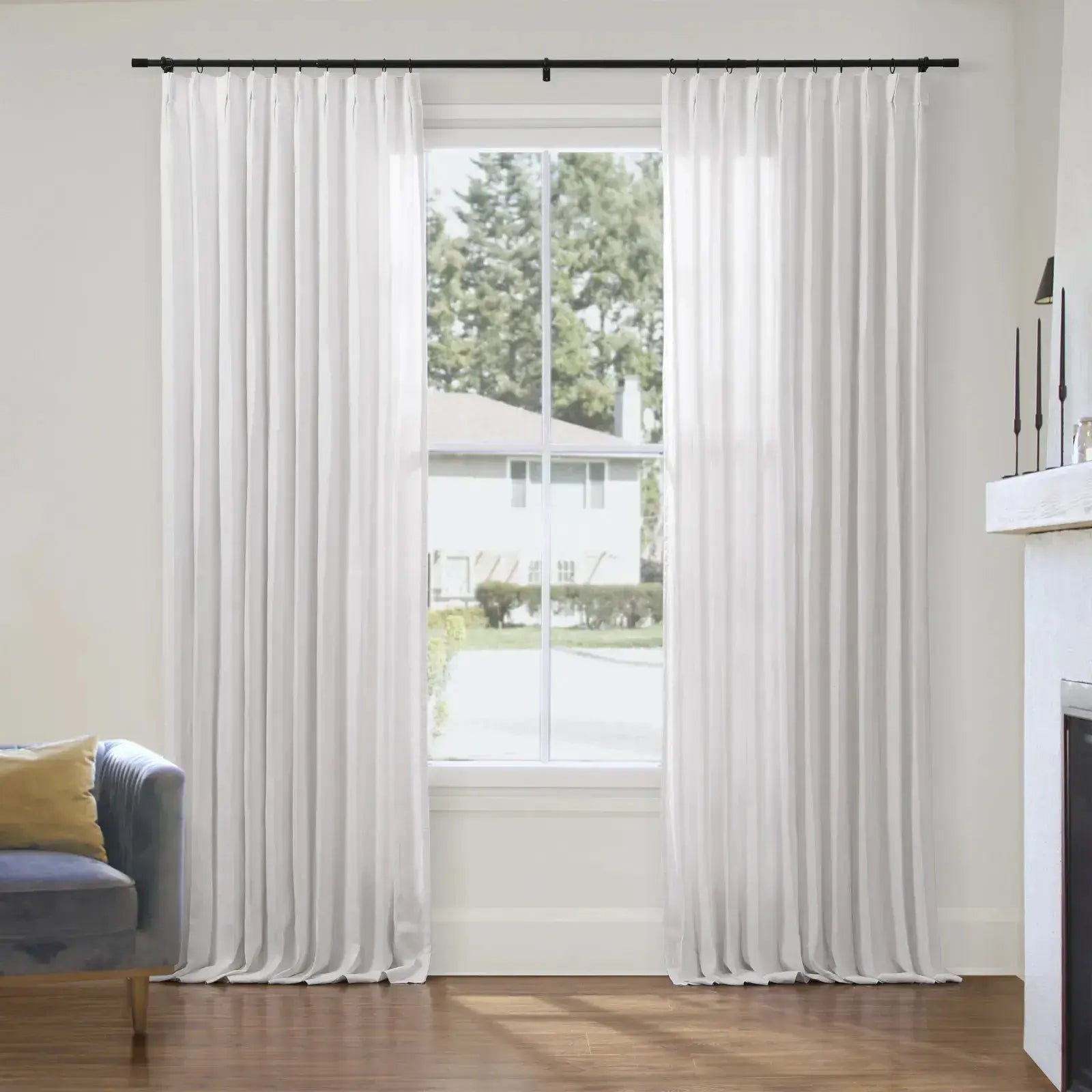 Patti Premium 100% Belgian Flax Linen Curtain Pleated- -TWOPAGES