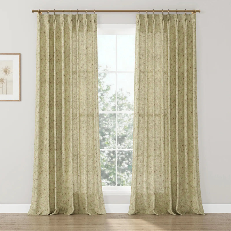 Sabrina Ramkhelawan x TWOPAGES Artisanal Canyon Grove Printed Cotton Pleated Curtains