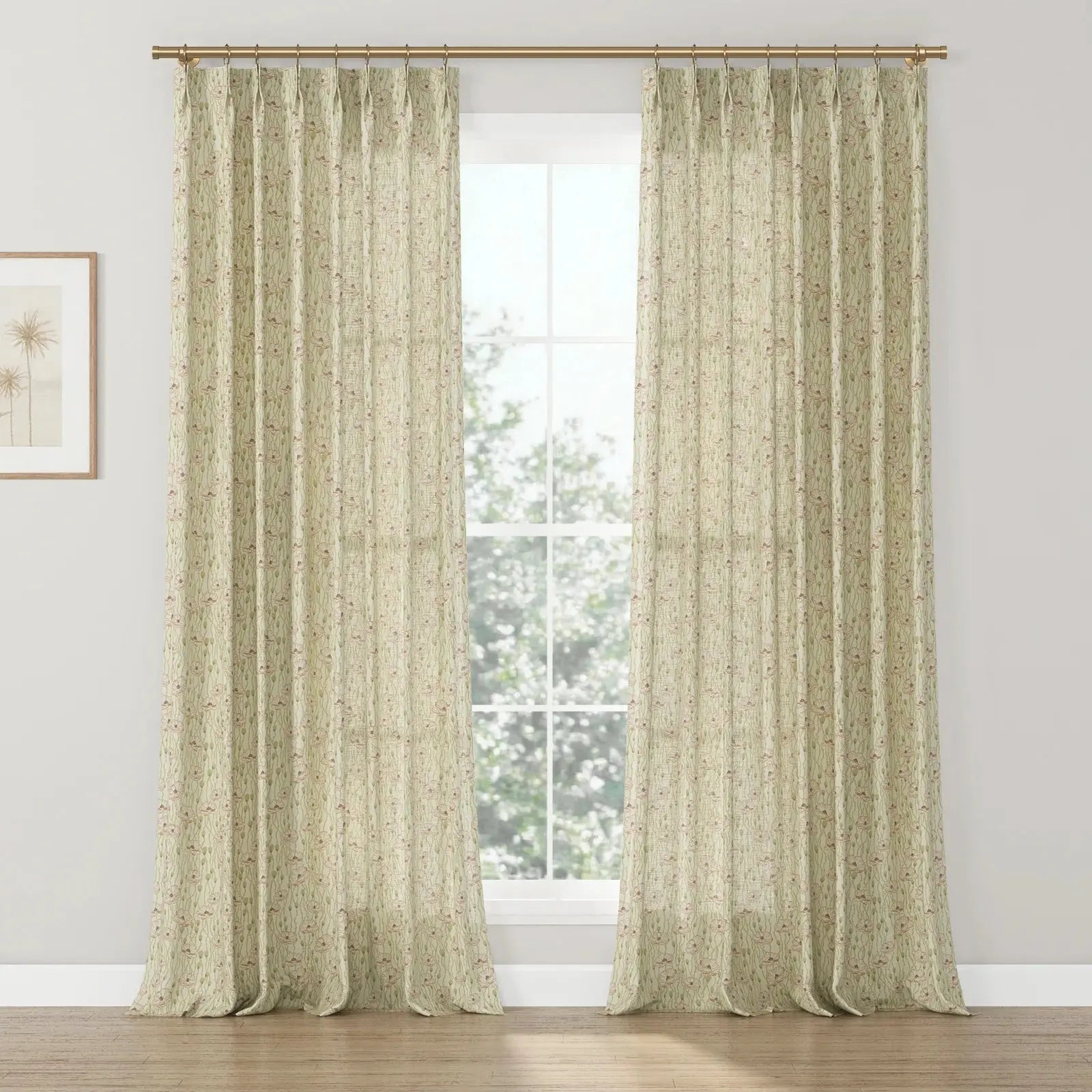 Sabrina Ramkhelawan Canyon Grove Cotton Print Drapery Pleated-?-TWOPAGES CURTAINS