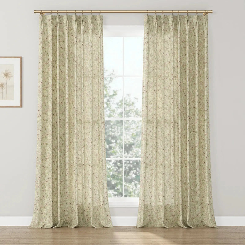 Sabrina Ramkhelawan Canyon Grove Cotton Print Drapery Pleated-?-TWOPAGES CURTAINS