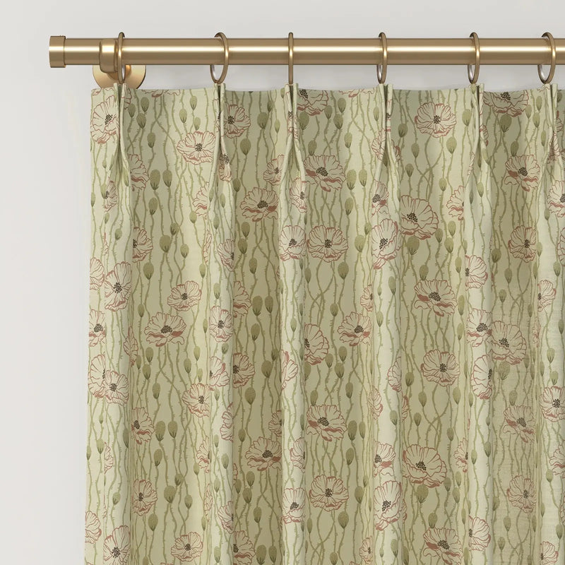 Sabrina Ramkhelawan Canyon Grove Cotton Print Drapery Pleated-?-TWOPAGES CURTAINS