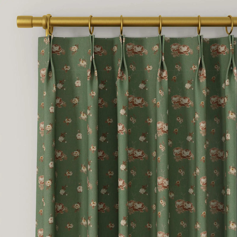 MS. MAVERICK MUSE x TWOPAGES Pastoral Printed Linen Cotton Pleated Curtains