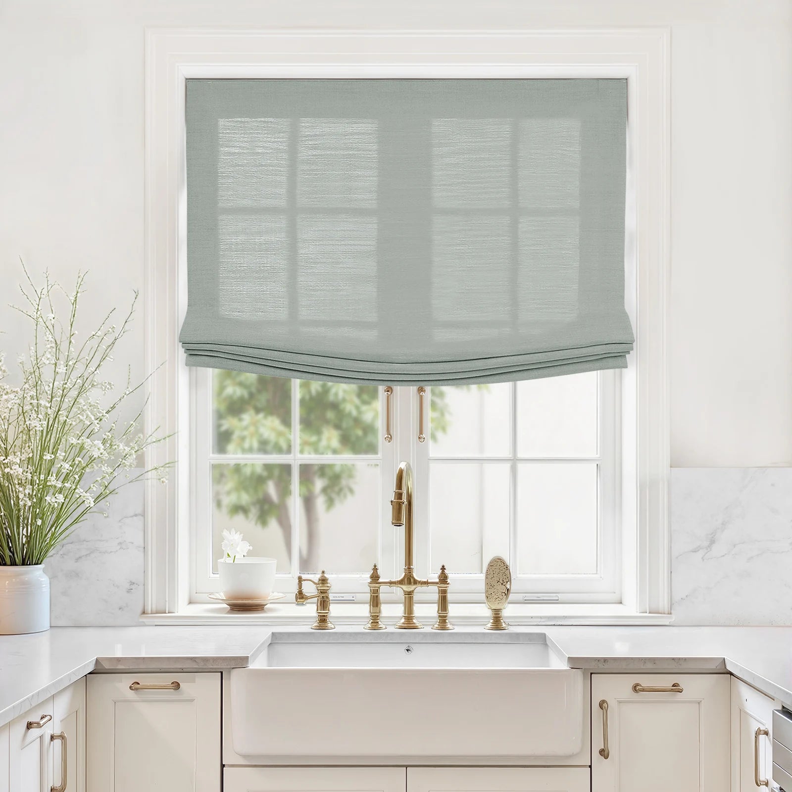 Liz Linen Relaxed Roman Blind Cord Lift
