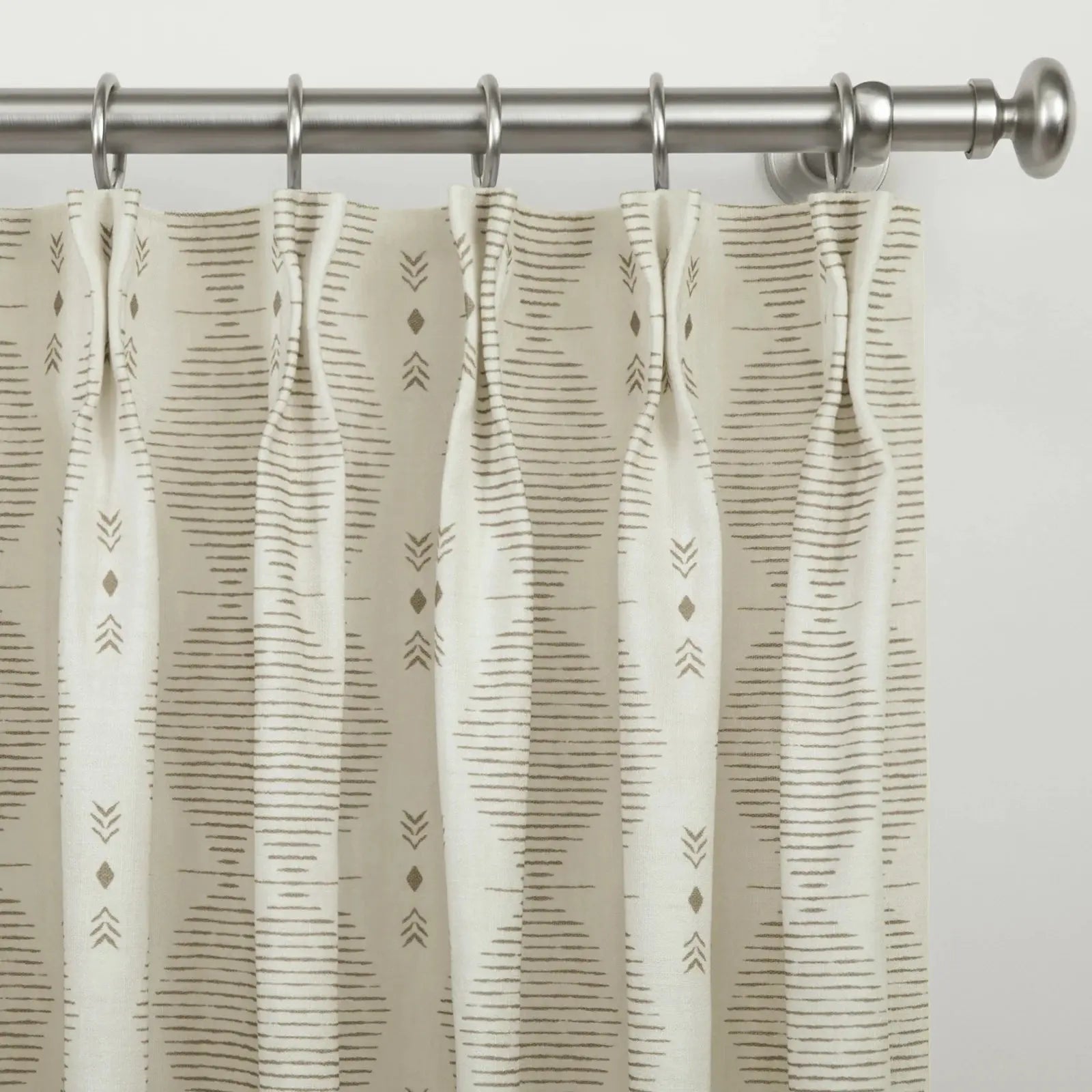 Kim Morrow Print Cotton Curtain Pleated- -TWOPAGES