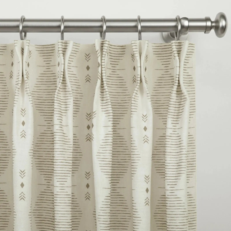 Kim Morrow Print Cotton Curtain Pleated- -TWOPAGES
