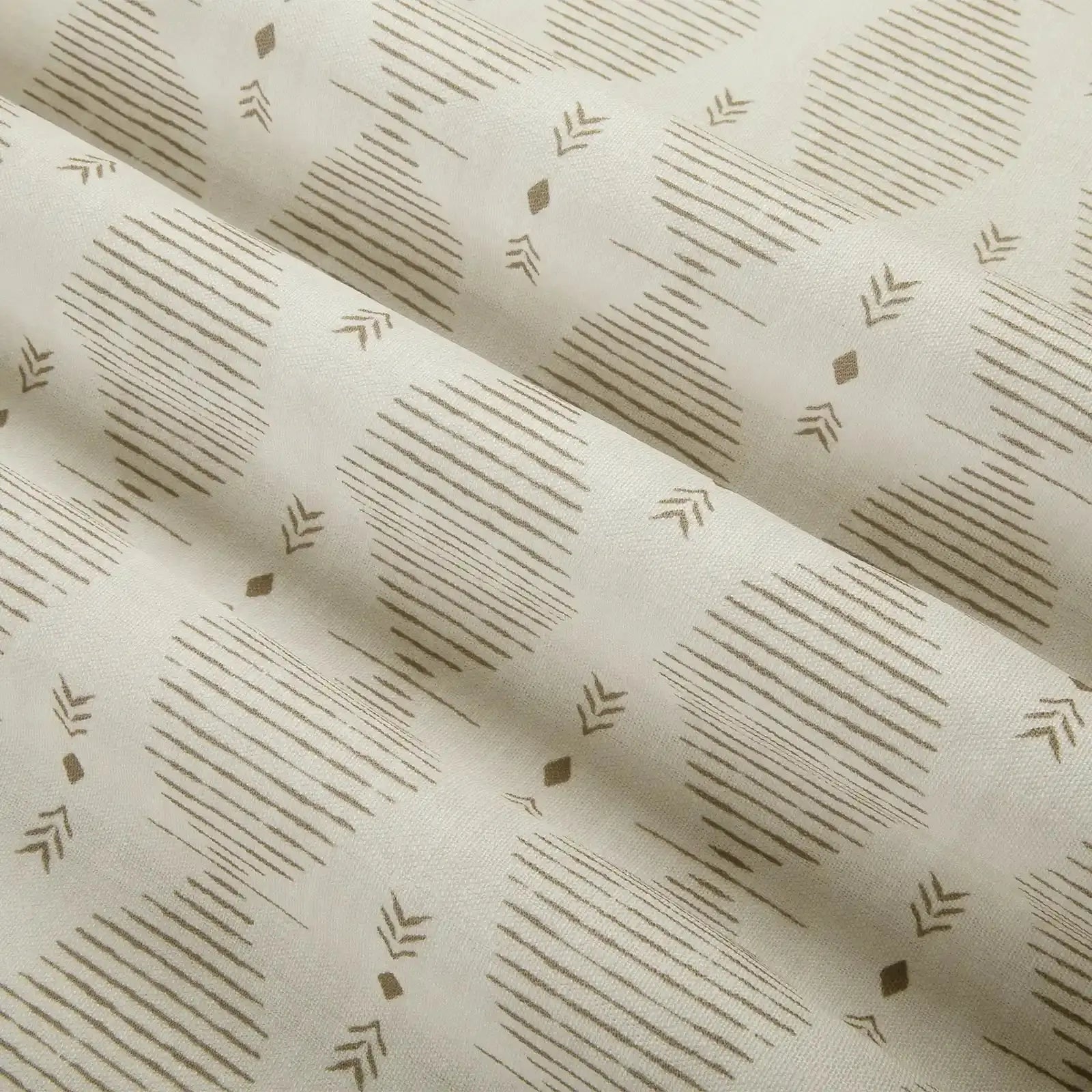 Kim Morrow Print Cotton Curtain Pleated- -TWOPAGES