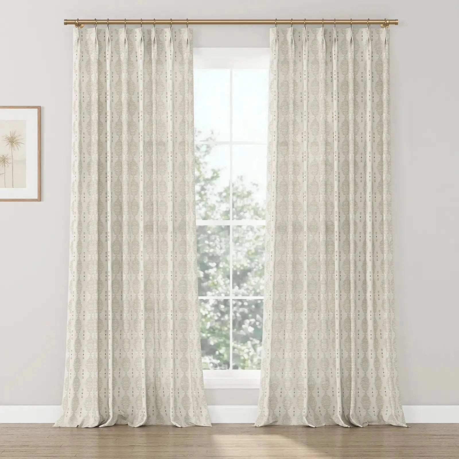 Kim Morrow Western Plaid Cotton Curtain Pleated- -TWOPAGES