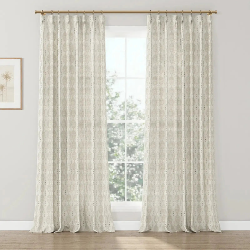 Kim Morrow Western Plaid Cotton Curtain Pleated- -TWOPAGES