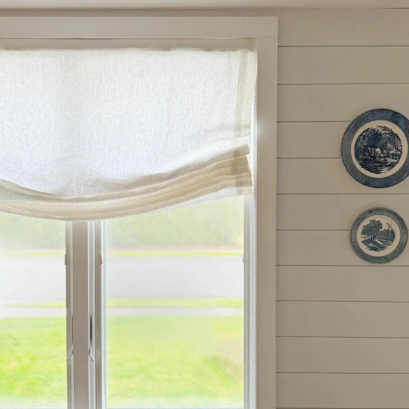 Custom Relaxed Roman Shades Cord Lift- -TWOPAGES