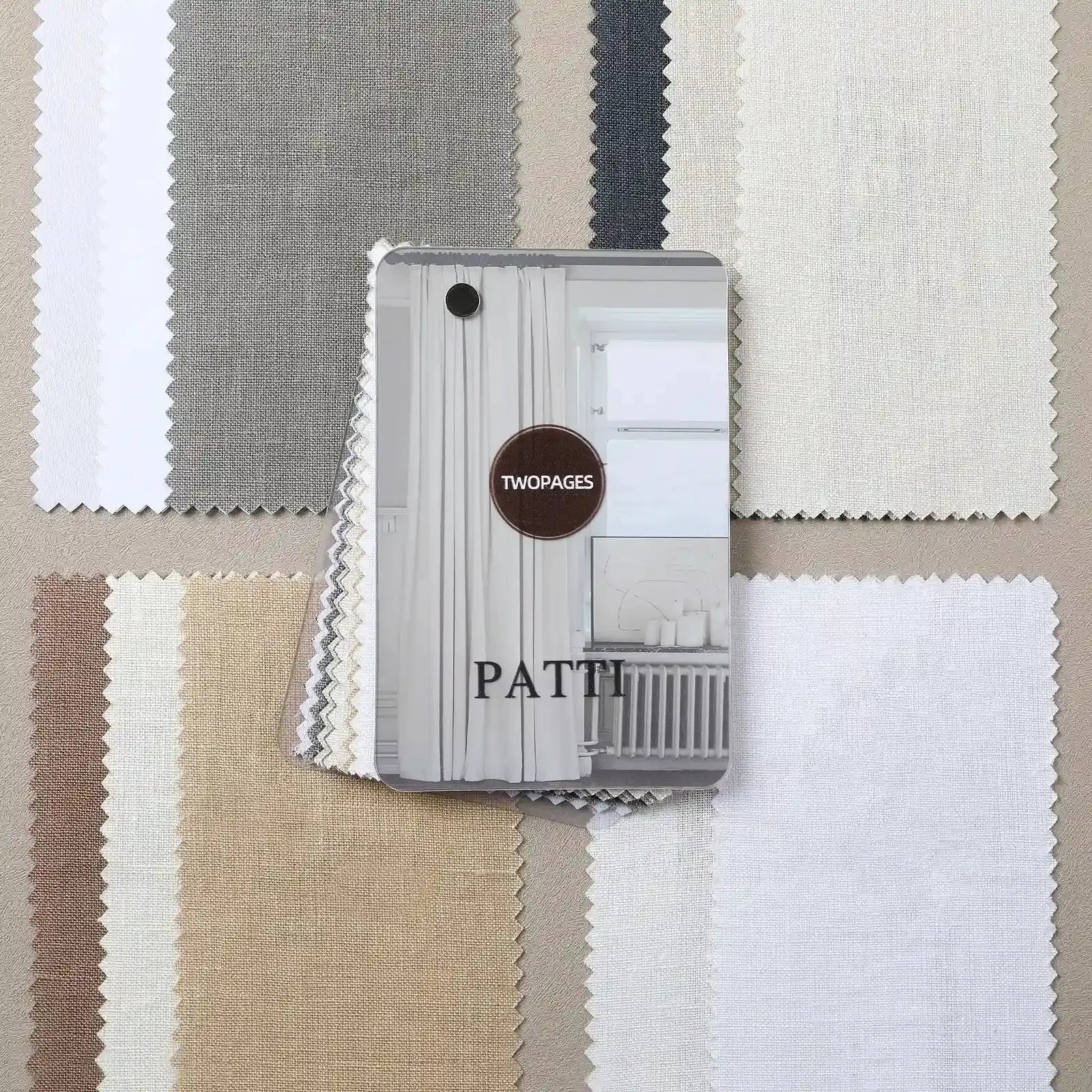 Patti 100% Belgian Linen fabric swatches and sample booklet