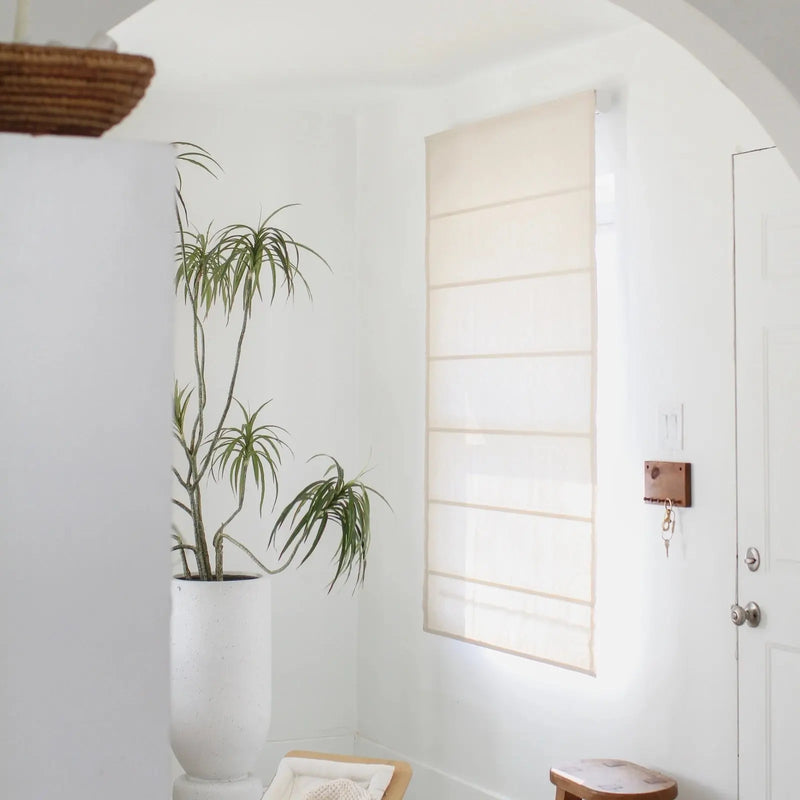 Patti Belgian Linen Roman Shade Cordless- -TWOPAGES