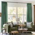 Liz Linen Blackout Curtains Pleated Drapery- -TWOPAGES