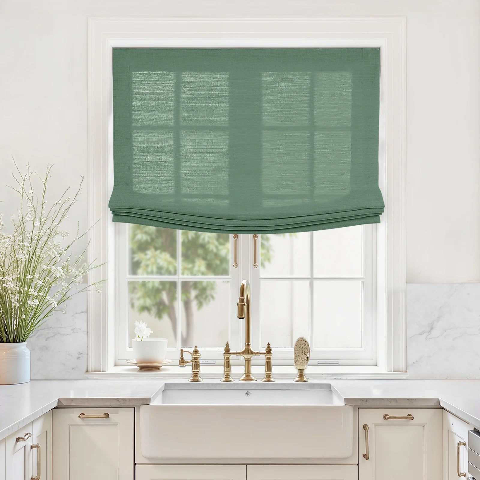 Liz Linen Relaxed Roman Blind Cord Lift