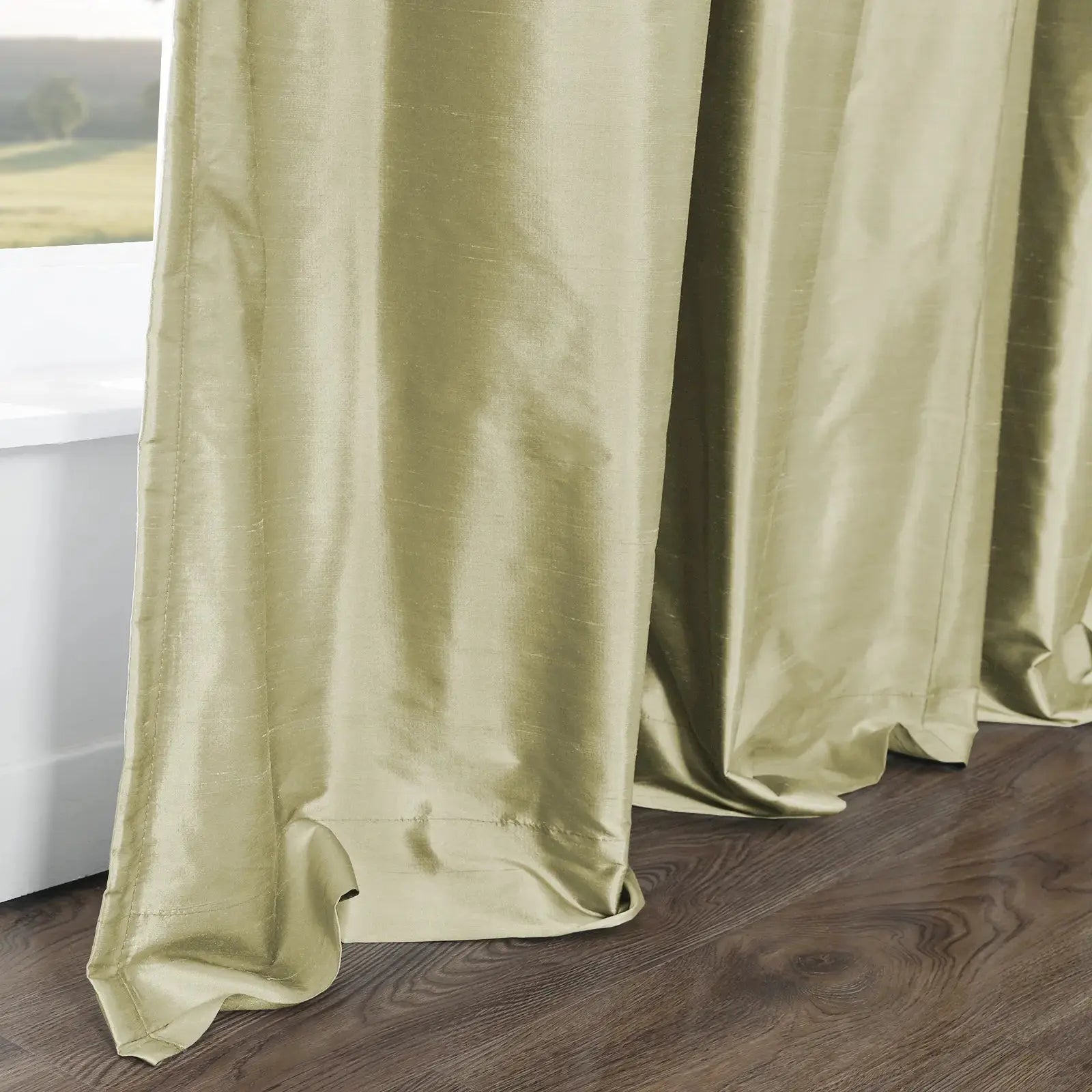 Selman Dupioni Silk Curtain Pleated?-TWOPAGES