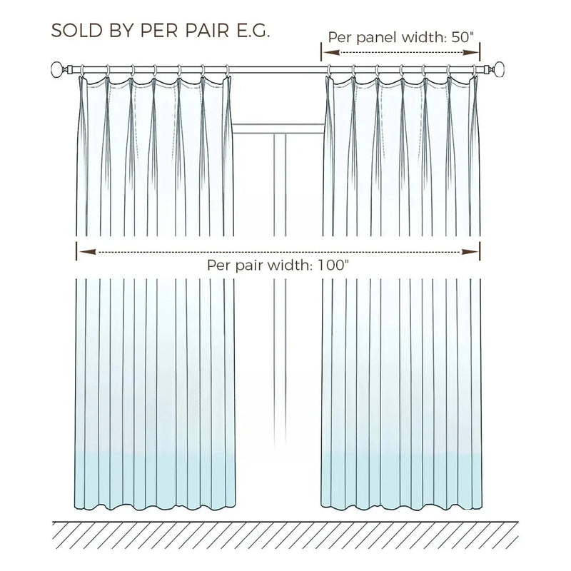 Liz Linen Curtains with Border Trim (Sold per Pair) TWOPAGES