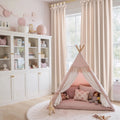 Jawara Linen Cotton Tie Top Bow Curtain?-TWOPAGES